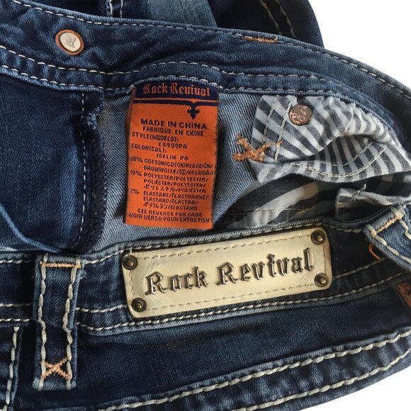 Rock Revival Jeans Womens 30 Iselin Capri Embellished Pockets Stretch E9439P - Picture 7 of 14